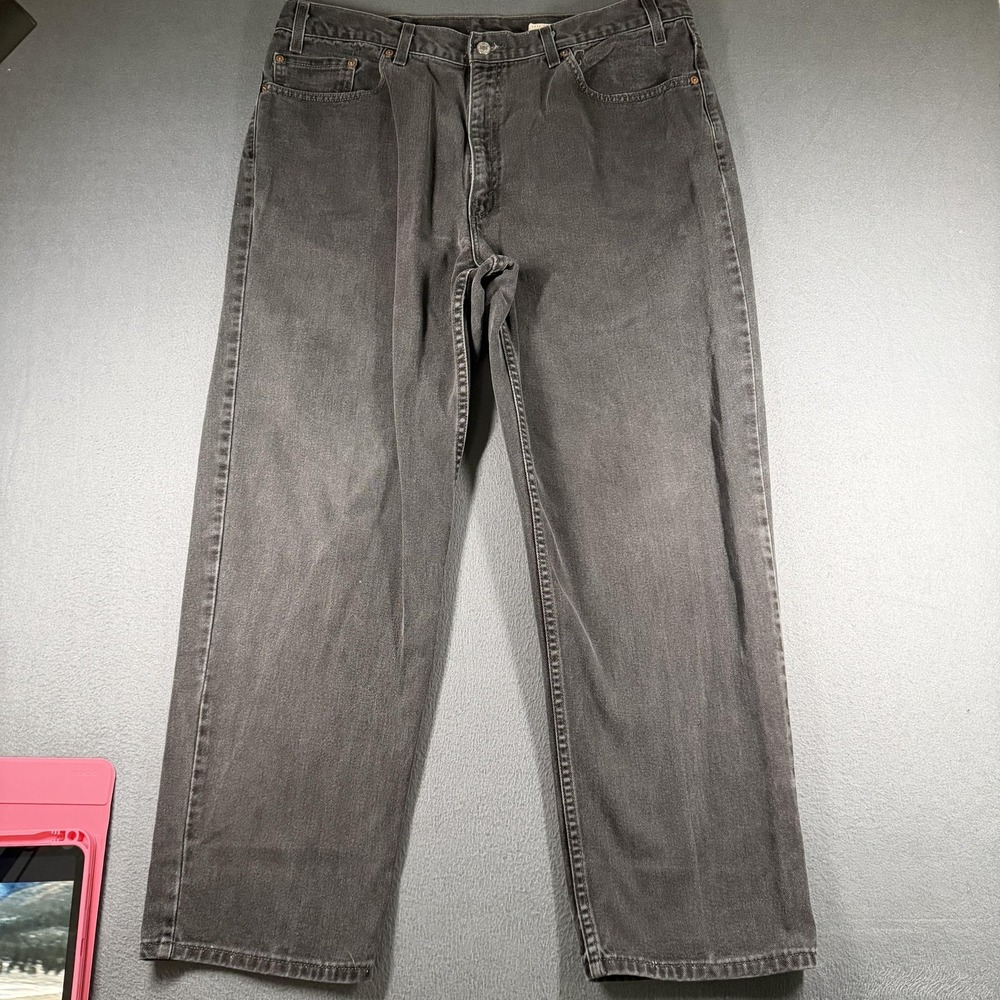 Vintage‎ Levis 550 Jeans Mens 40x30 Relaxed Tapered Faded Black Wash Made USA